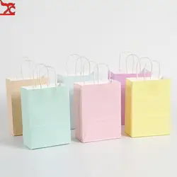 20 Pcs Macaron Paper Bags Candy Gift Box Packaging Bags Kids Unicorn Birthday Party Decor Baby Shower Supplies Wedding Decor