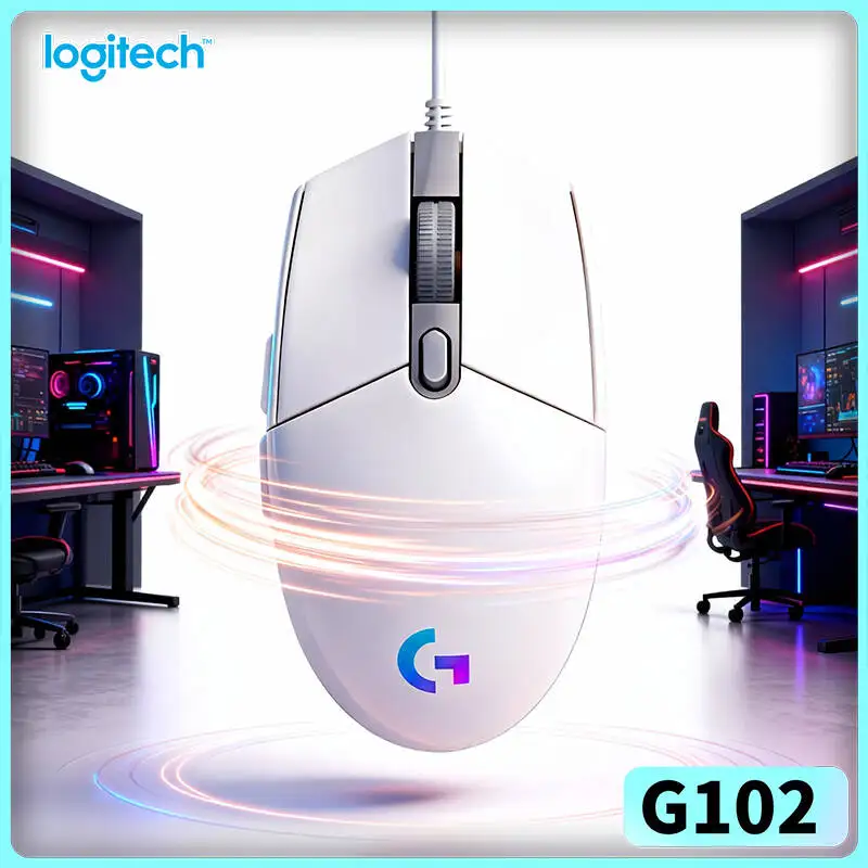 Logitech G102 Wired Gaming Mouse, 8x Faster Response, 8000 DPI, RGB Lighting, 6 Keys for Competitive PC/Mac Gamers