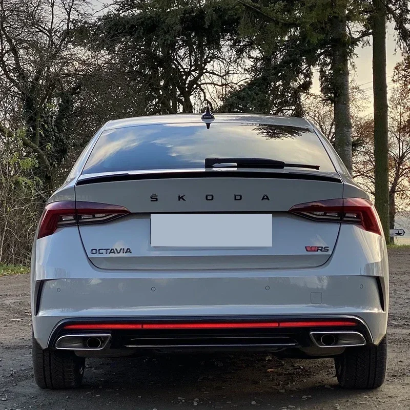 For Skoda Octavia MK4 2020-2023 Sedan Rear Spoiler Cap Trunk Boot Roof Lip Spoiler Wing Rear Tail Lip Spoiler Splitter Bodykit