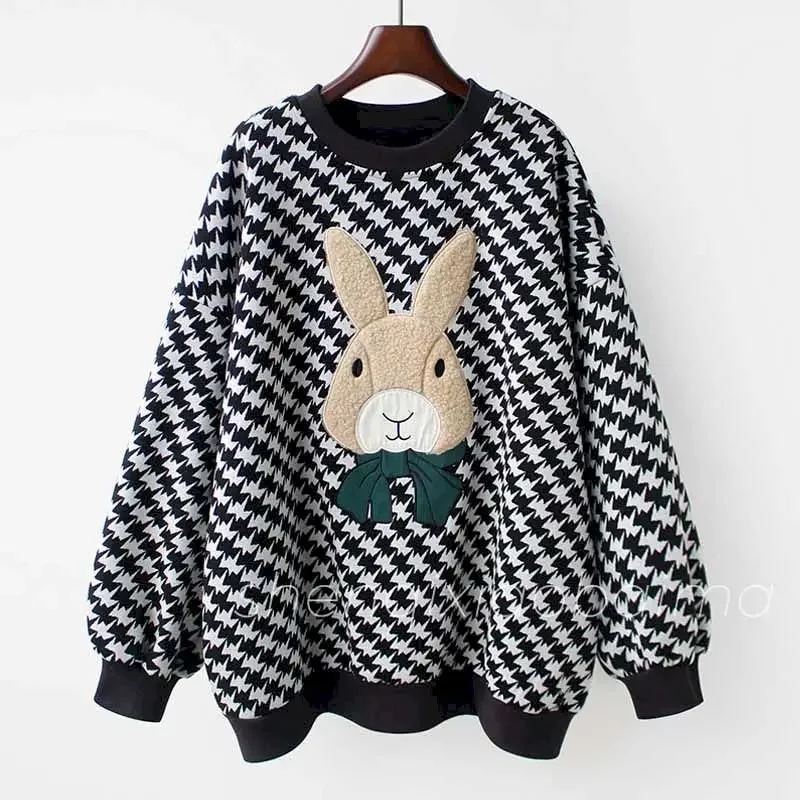 

Fashion Pullovers Women Autumn Winter Trend Plush Thicken Tops Design Sense Loose Mid-length Coat Y2k Pullover Aesthetic Clothes