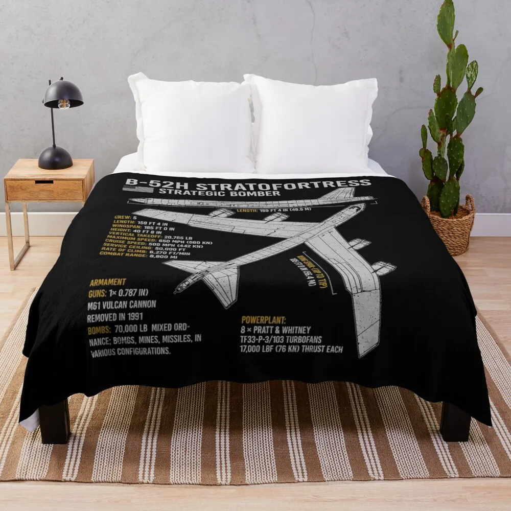 B-52 Stratofortress Bomber Aircraft Plane Airplane Blueprint Throw Blanket Sofa Blanket Luxury St Blanket