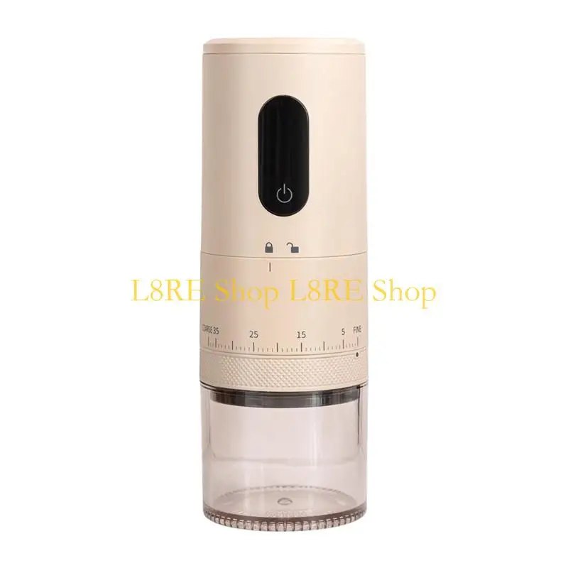 L8RE Professional Earthenware Coffee Mill Modifiable Coarse To Fine Configuration Quiet Motorized Action Dishwasher Safe Factors