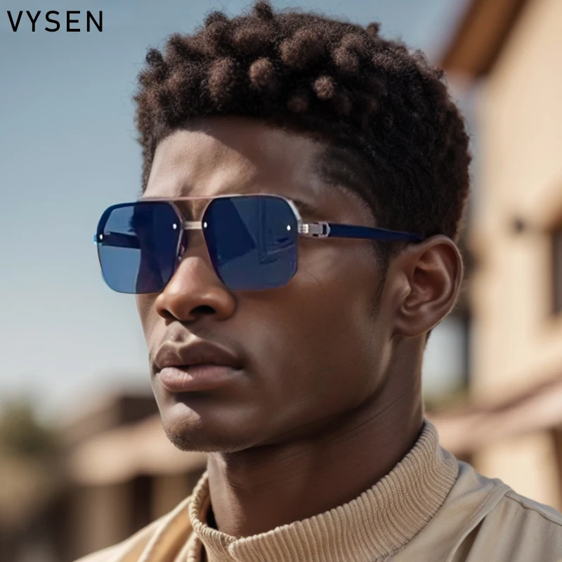 

Vintage Rimless Square Sunglasses Men 2025 Luxury Brand Fashion Metal Irregulae Sun Glasses Male UV protection Driving Eyewear