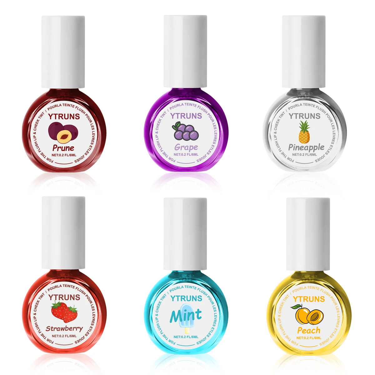 光沢のあるリップグロス,リップスティック,ウォータースポーツリップ,長持ちする汚れに強い,透明フィルム,6色