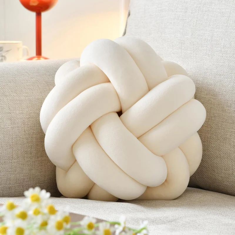 

Knot Pillow Ball, Soft Home Decorative Throw Pillows Cushion, Round Changeability Knotted Pillows