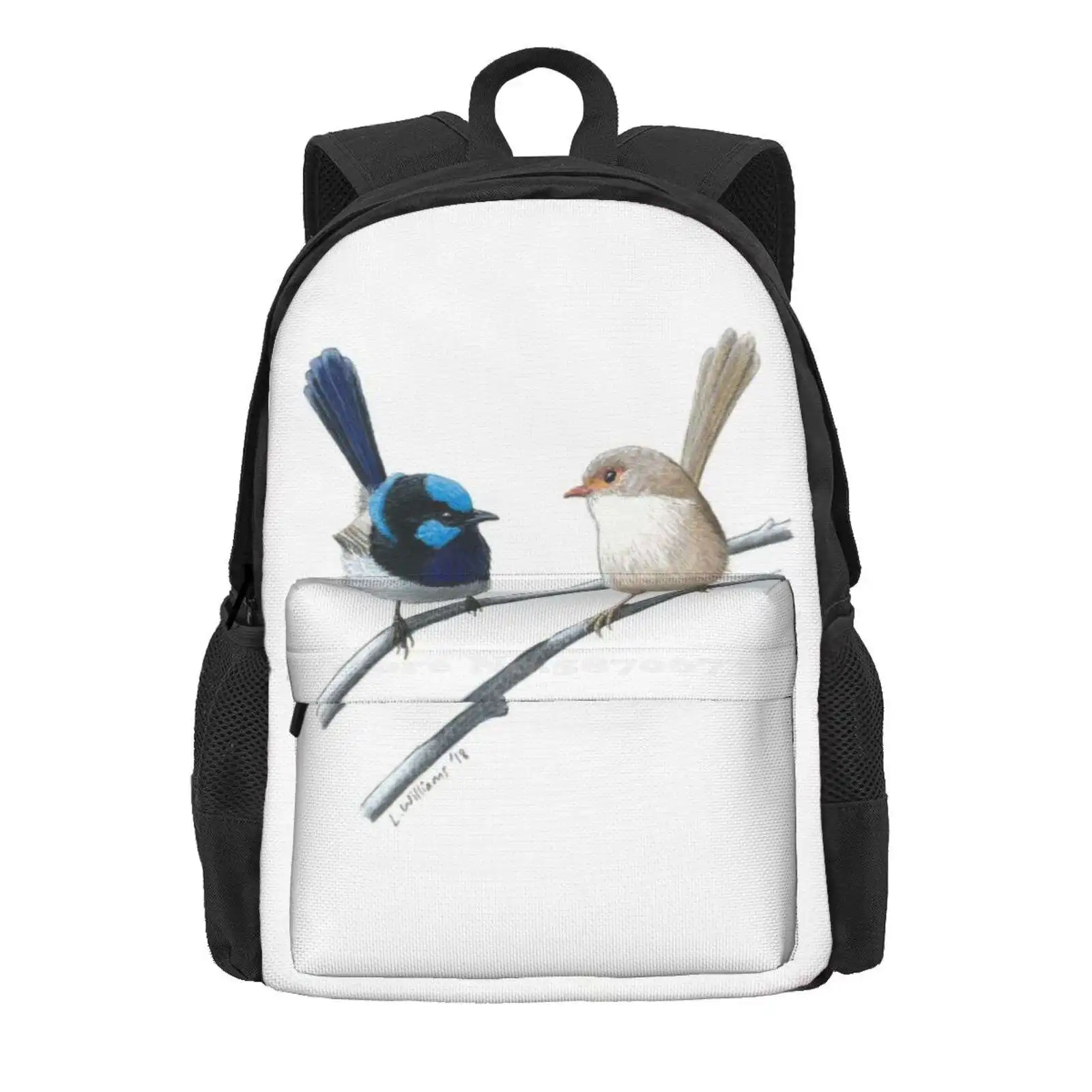 Superb Fairy-Wrens Hot Sale Schoolbag Backpack Fashion Bags Fairy Wren Blue Wren Australianbirds Bluewren