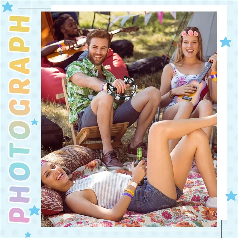 

ABLB-6 Pcs Tambourines, Hand Held Half Moon Tambourine With Rhythm Sticks Egg Shakers Musical Percussion Instrument Set