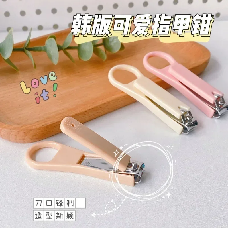 Korean INS Fashion Macaron Color Nail Clippers Cutter Baby Nail Care Nail Trimmer Household Kids Girls Folding Nails Scissors