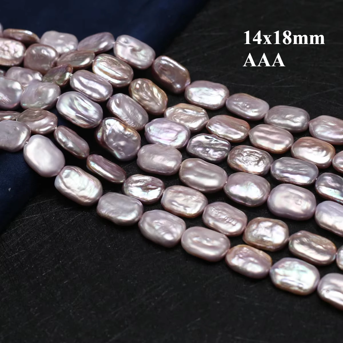 

14x18mm AAA 36cm Rectangle Natural Freshwater Pearls Purple Orange Baroque Beads for Jewelry Making DIY Necklace Bracelet Gift