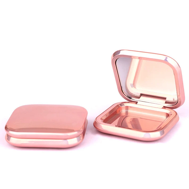 Rouge Box Portable 1pc Empty Compact Powder Container Makeup Packaging High Light Powder Compact DIY Blush Box with Mirror