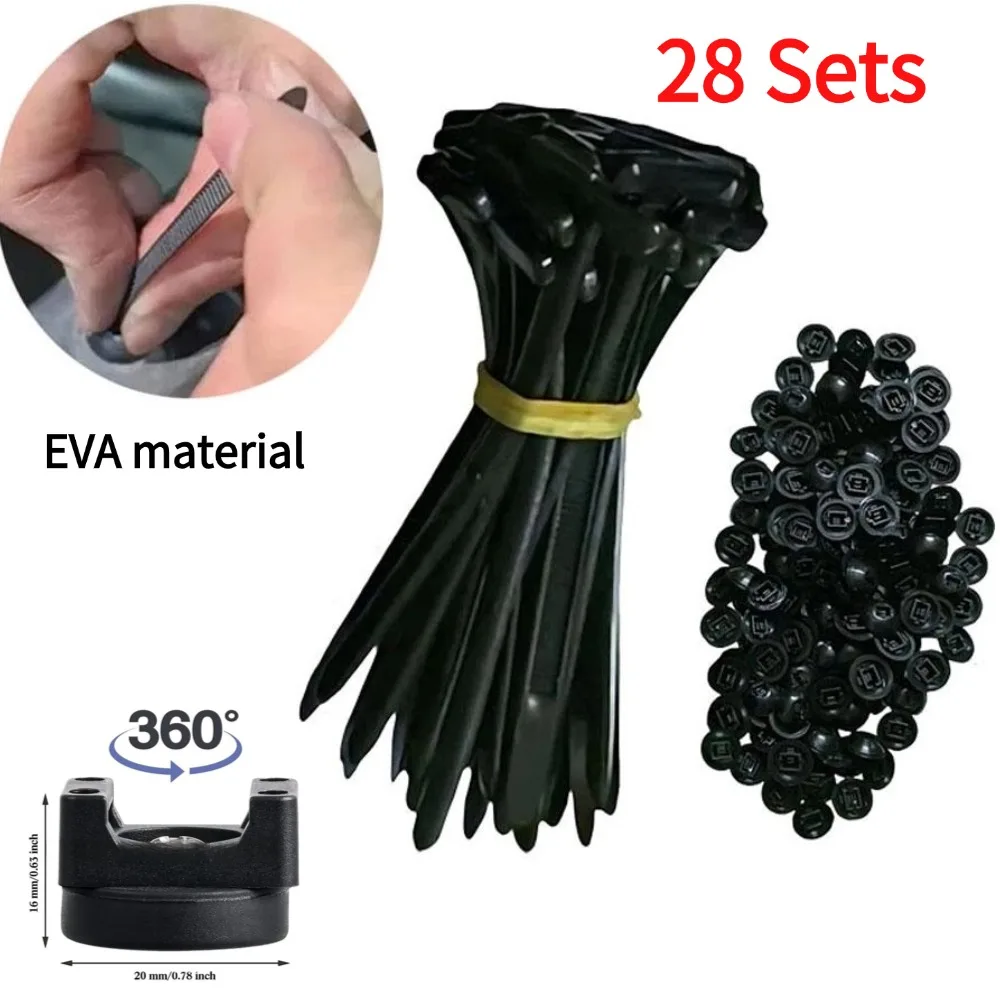 28 Sets Universal Cable Tie Buckle Self-Locking Zip Ties Car Fastener Clips Kit Car Fastener Wire Management Tools Car Repair