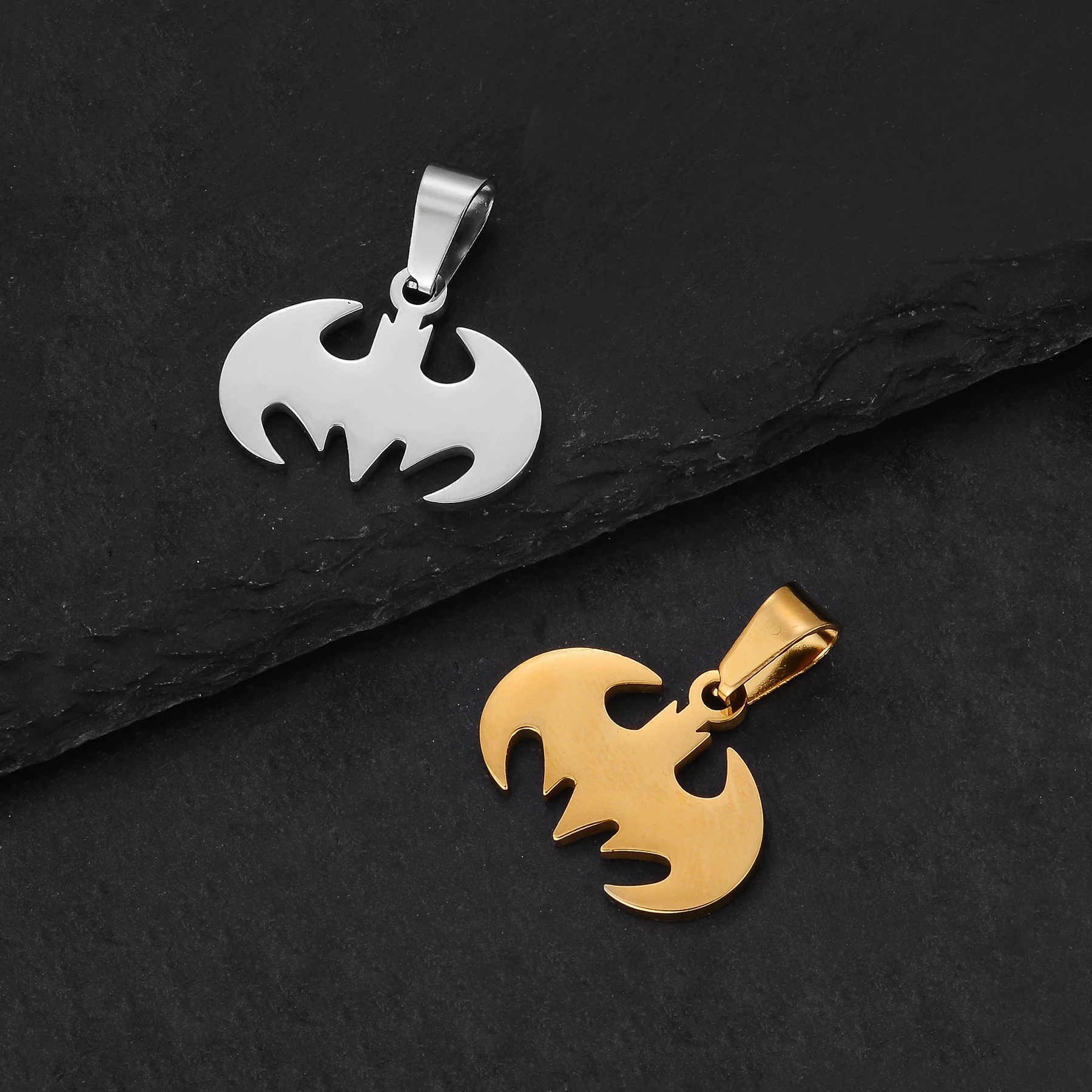 Großhandel 4 Stück/Set Fledermaus-Anhänger Edelstahl-Charms für DIY-Schmuckherstellung Halsketten-Anhänger Halloween-Geschenk – Detail 4