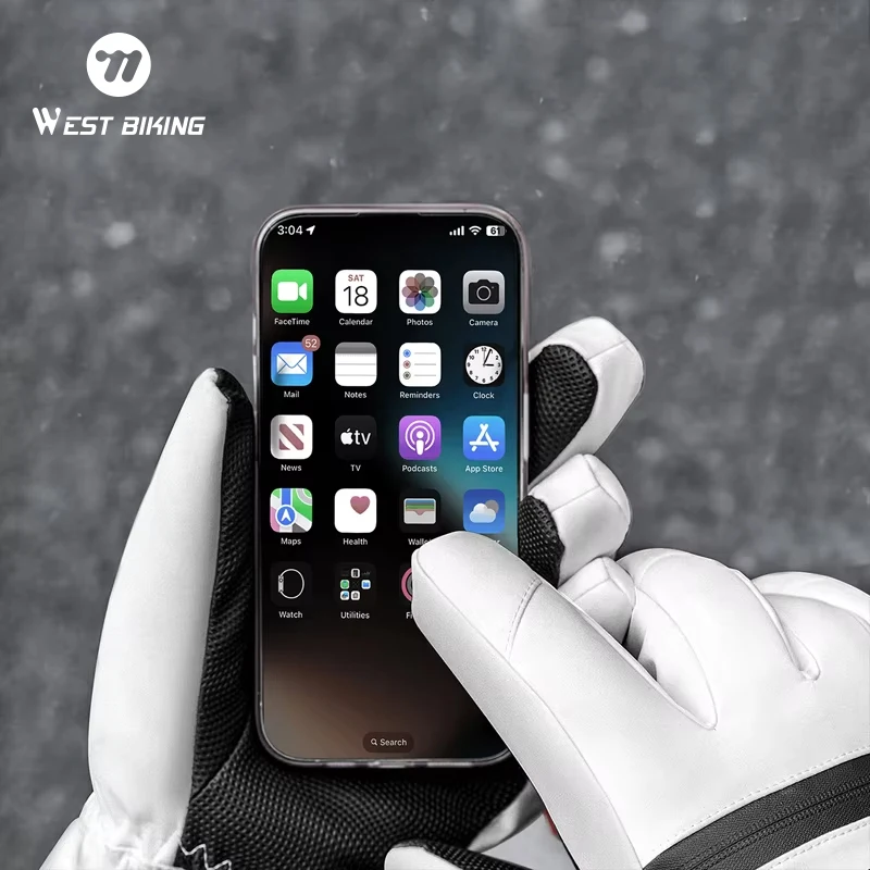 غرب ركوب الدراجات الشتاء قفازات التزلج في الهواء الطلق الحرارية لمس قفازات الرياضة الدراجات الجري التزلج الرجال النساء قفازات دافئة مقاومة للماء