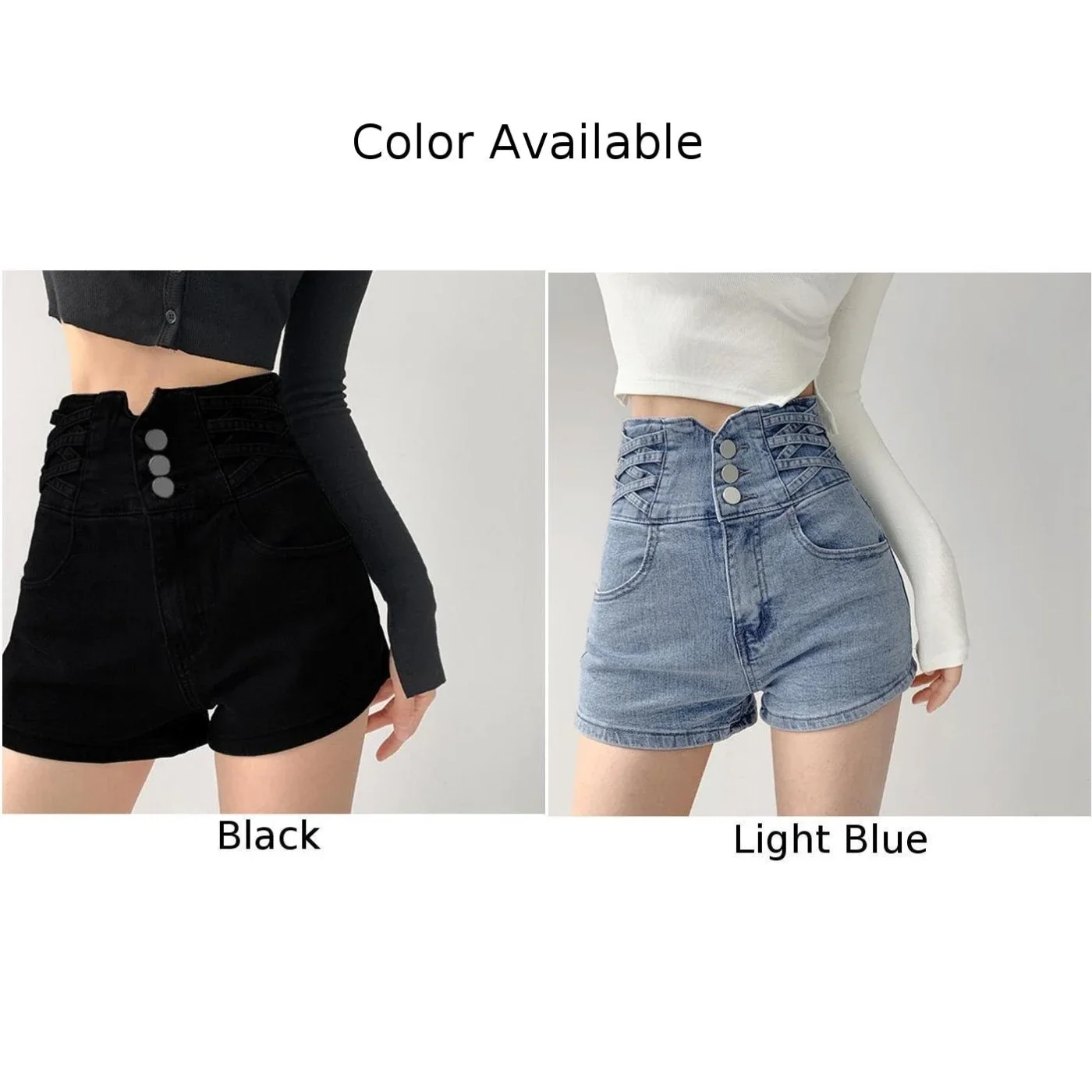 Casual Outing Black Womens Summer Shorts Cross Woven Shorts Black Color Female Polyester Fabric For Daily Wear