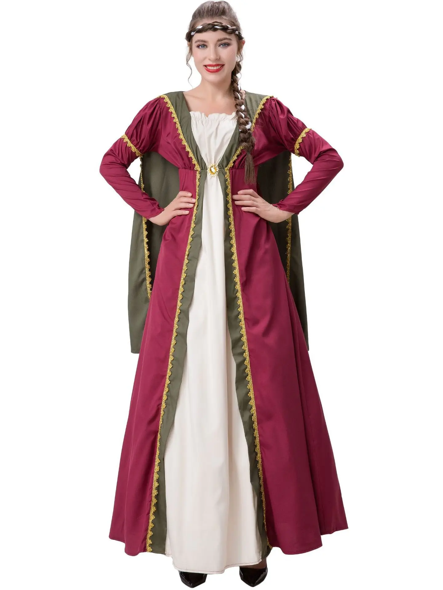 

Medieval Court Queen Role-playing Costume Performance Robe Halloween Outfit Women's Traditional Ethnic Stage Clothing