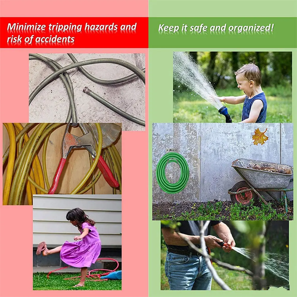 Stainless Steel Garden Hose Holder Wall Mounted Water Hose Hanger Water Hose Holder for Garden Garage Storage Rack