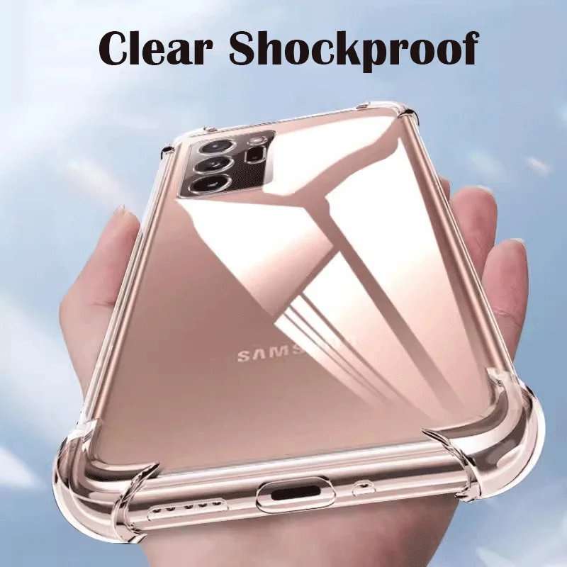 Silicone Soft Case For Samsung Galaxy S22 S23 S24 Ultra S21 Plus S20 Fe A02S A22 A32 5G A52 A52S A72 A02 Clear shockproof Cover