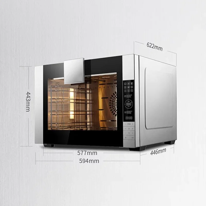 Коммерческая конвекционная печь из нержавеющей стали с многоярусными противнями, равномерным распределением тепла, настольная электрическая печь (на заказ)