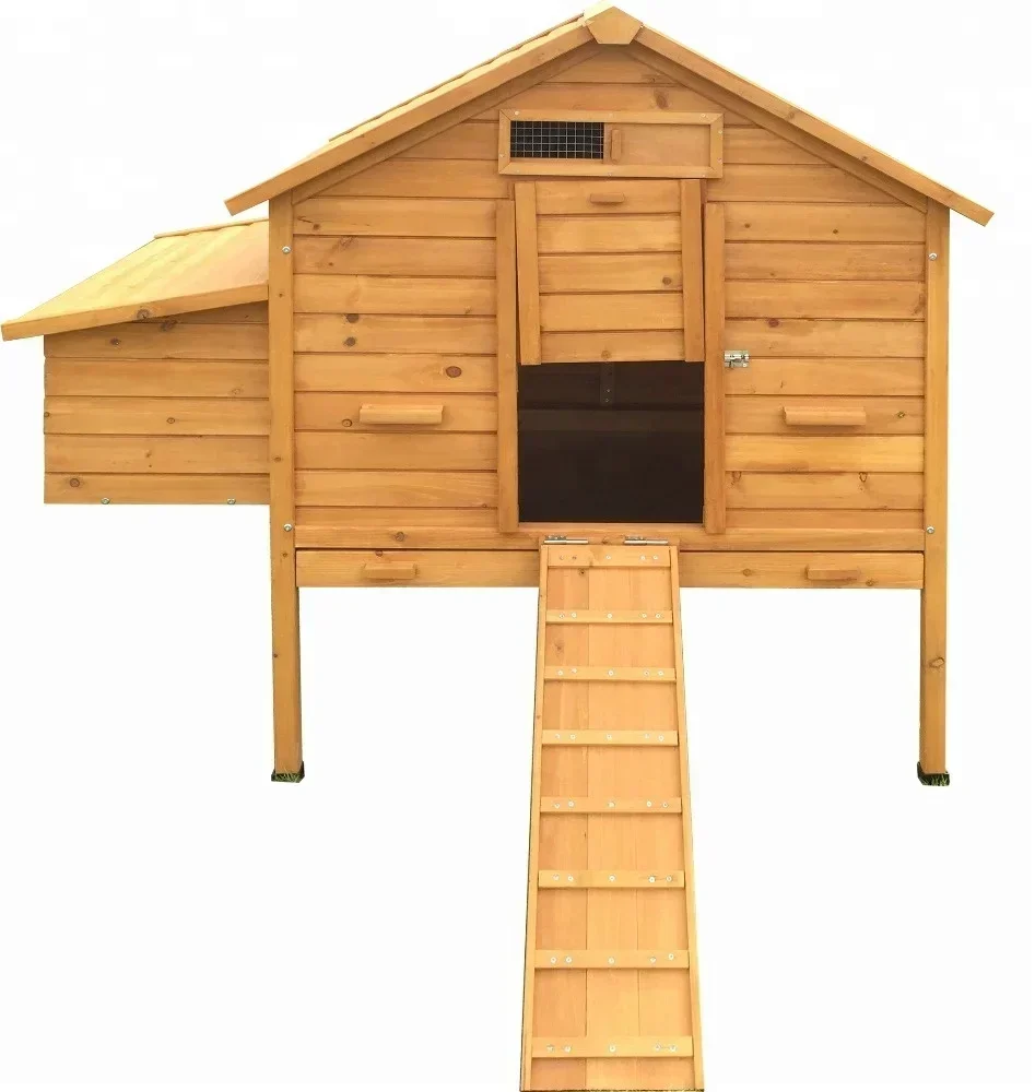 

Garden Backyard Hen Wood Pet House bantam cock Poultry Cage Wooden Chicken Coop Wholesale with nesting box and outdoor run