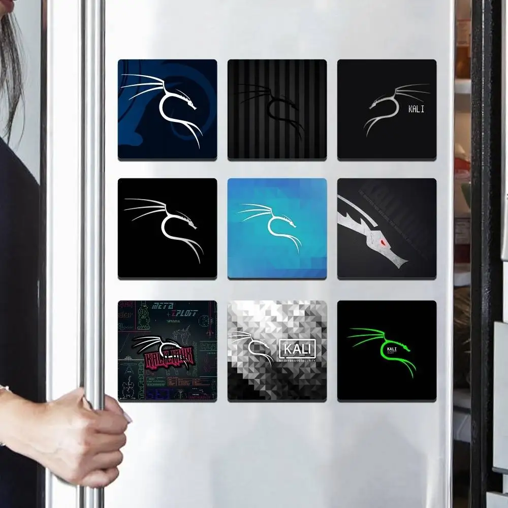 K-Kali Linux Personalized Photo Fridge Magnets Round Magnetic Refrigerator Decoration Memorial Gifts Wedding Favors