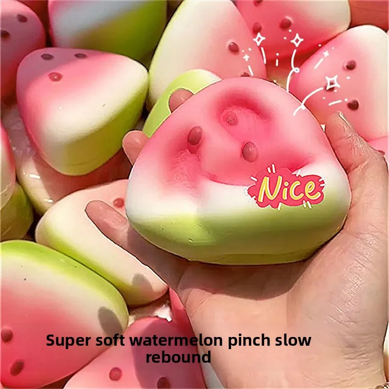 

Pu Watermelon Pinch Music Ice Skin Feels Slow Rebound Fruit Vent Ball Food Play Pinch Music Decompression Toy Decompression Artifact