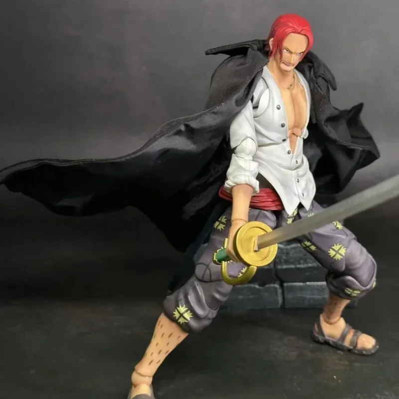 One Piece VAH Anime Series Shanks Emperor Handmade Clothes Black Cool Coat Cloak Suitable for 1/8 18CM Size Movable Humanoid Toy