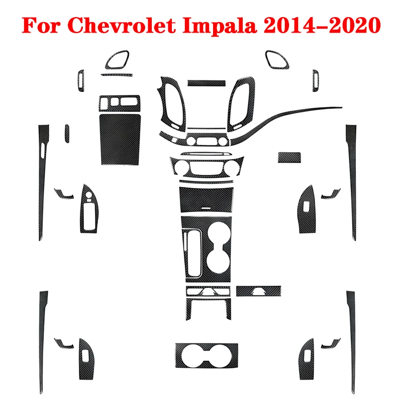 

For Chevrolet Impala 2014 2015 2016 2017 2018 2019 2020 Black Stickers Carbon Fiber Car Interior Decorative Accessories
