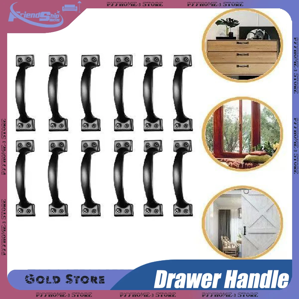 Black Handle Retro Drawer Handle Cabinet Workshop Drawer Cabinet Knob Hardware Furniture Accessories Home Decor Cabinet Handle
