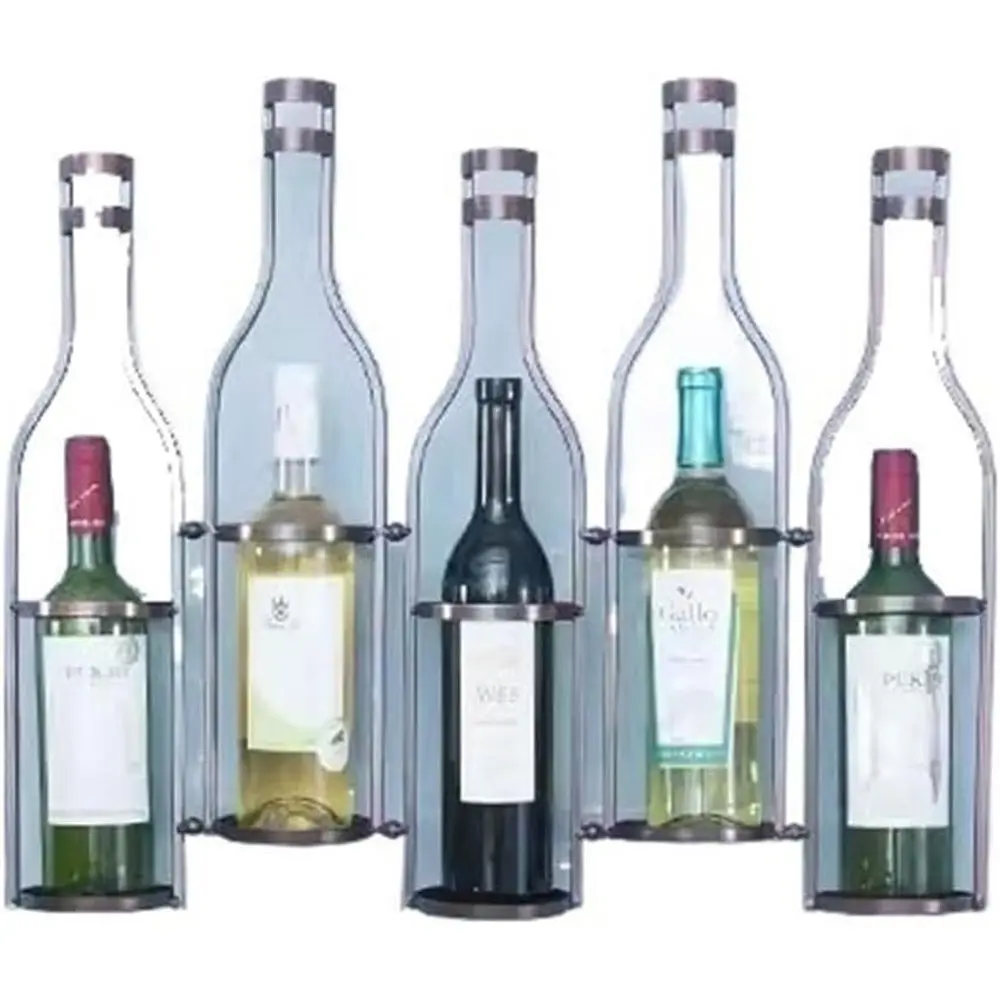 

Металлическая настенная подставка для вина для дома, 63,5 см x 10 см x 53 см, идеально подходит для хранения и демонстрации в баре.