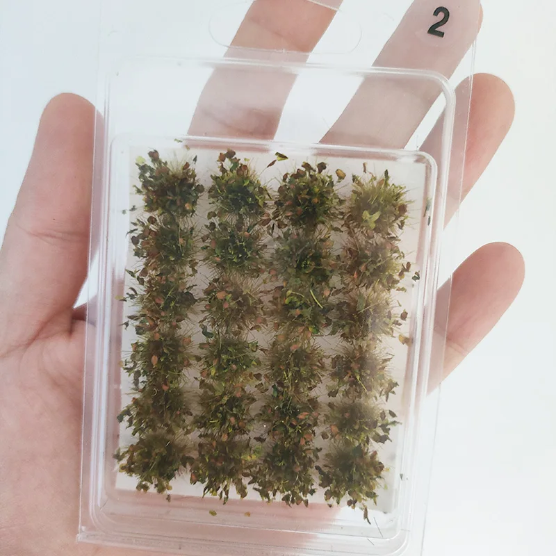 Materiały do DIY krajobrazu Małe liście Kępki trawy Zestawy modelarskie Ręcznie robione Budynki Piaskownica Diorama Akcesoria 1 pudełko