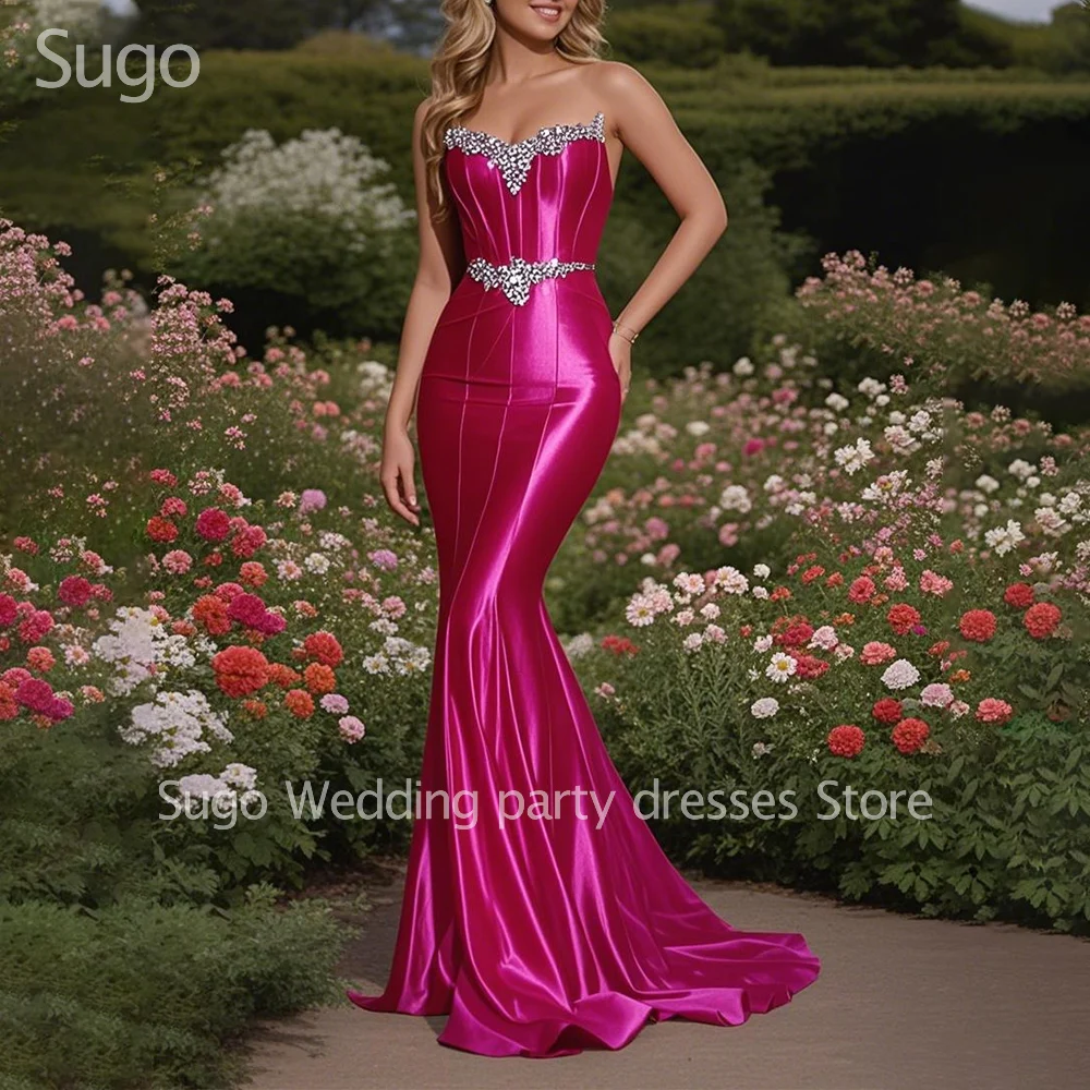 Vestidos de noite elegantes personalizados para ocasiões especiais querida até o chão sereia dubai feminino vestido de festa de baile de gala 2025