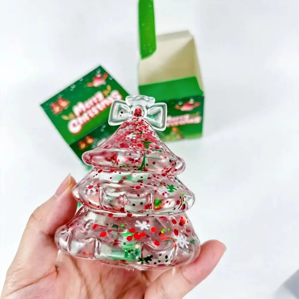 TPR Christmas Squishy Toy Squeezable Multicolor Glitter Stress Relief Toy Santa Claus Shape Festive Shapes
