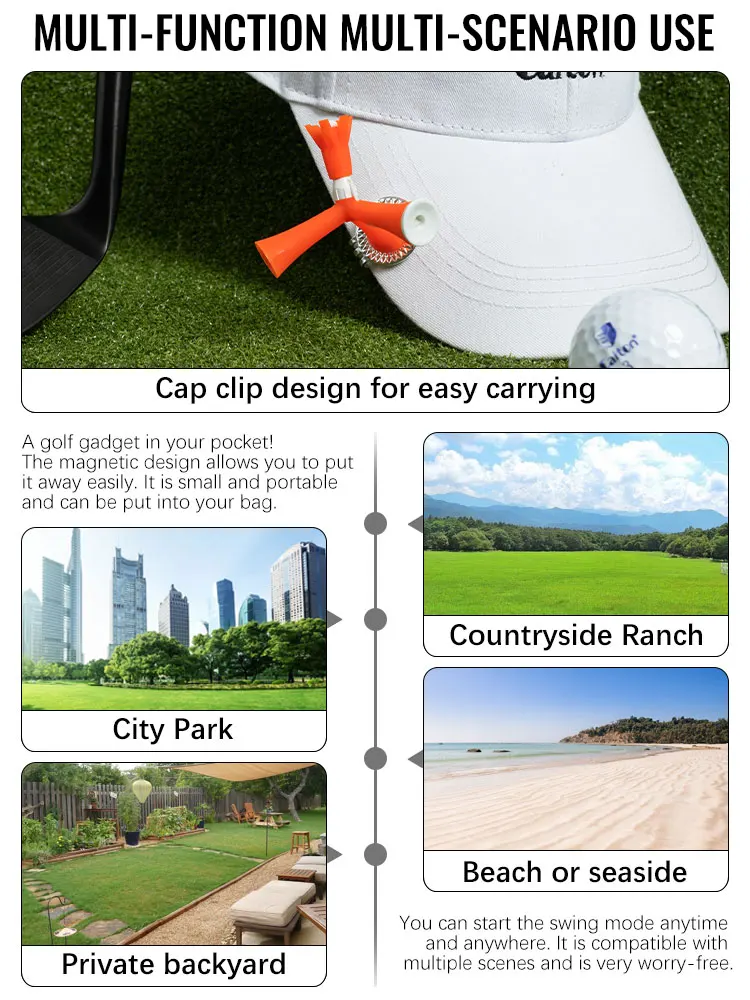 Caiton 1 Stück verstellbares dreieckiges Golf-Tee, Mutter- und Kinder-Design, magnetischer Hutclip, kompatibel, langlebig, stabil, wiederverwendbar, 4 Farben – Detail 2