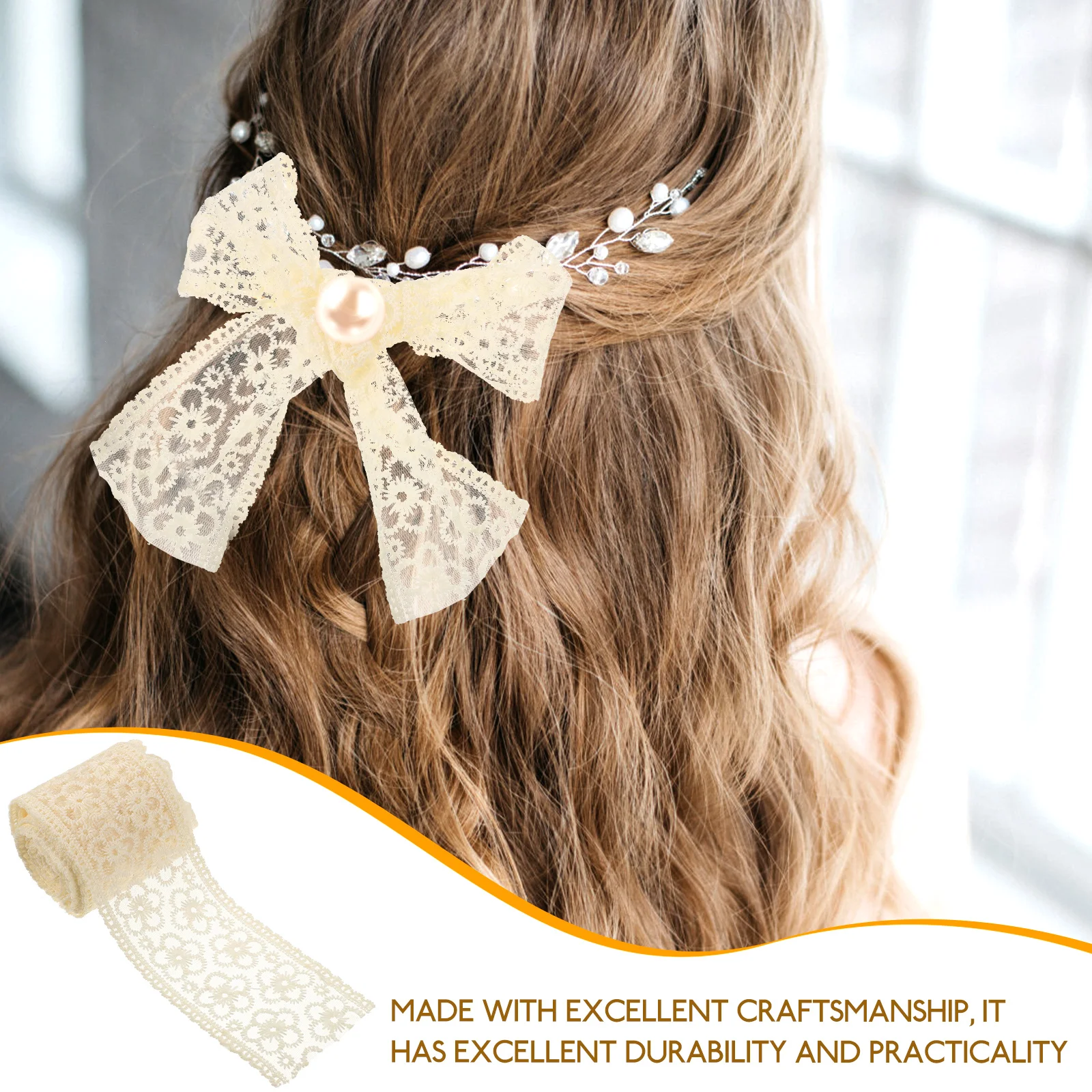 

Bow Hair Accessories Material Milk Silk Lace Trim Ribbon for Sewing Crafts Decorative Embroidery Tassel Edge Trimming DIY