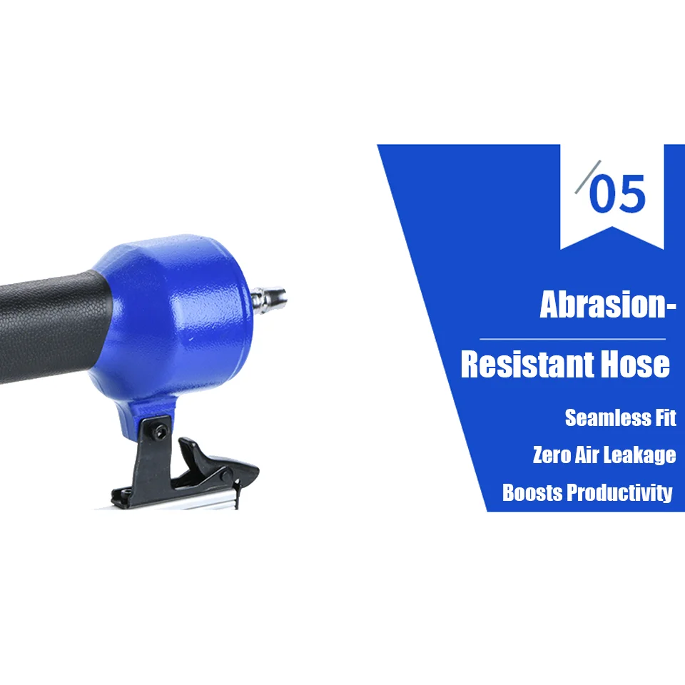 Cunqi T50 Pneumatic Straight Nail Gun, Industrial-Grade Safety Model with Trigger Lock, Compatible with 15~50mm T-Type Straight Nails, 100-Shot Nail Capacity, 8mm Air Hose, Heavy-Duty Pneumatic Nail Gun for Woodworking, Home Decoration, Ceiling Panels, Furniture, Door and Window Installation
