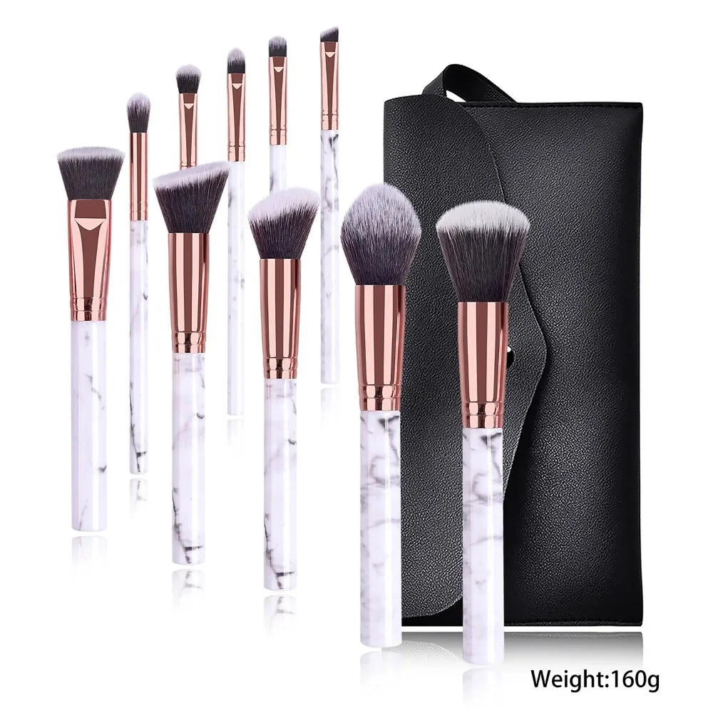 10pcs Set Makeup Brushes Tool Set Cosmetic Powder Eye Shadow Foundation Blush Blending  Beauty Kit for Party