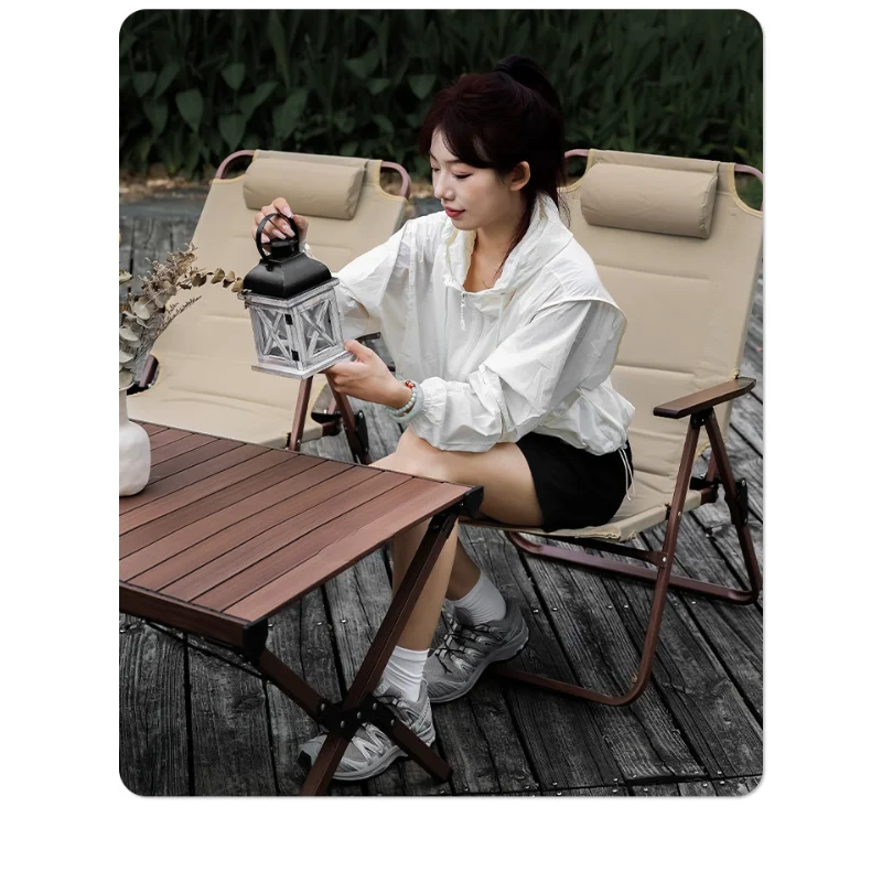 Outdoor folding chair with three-level recline, fishing chair, camping chair, beach chair