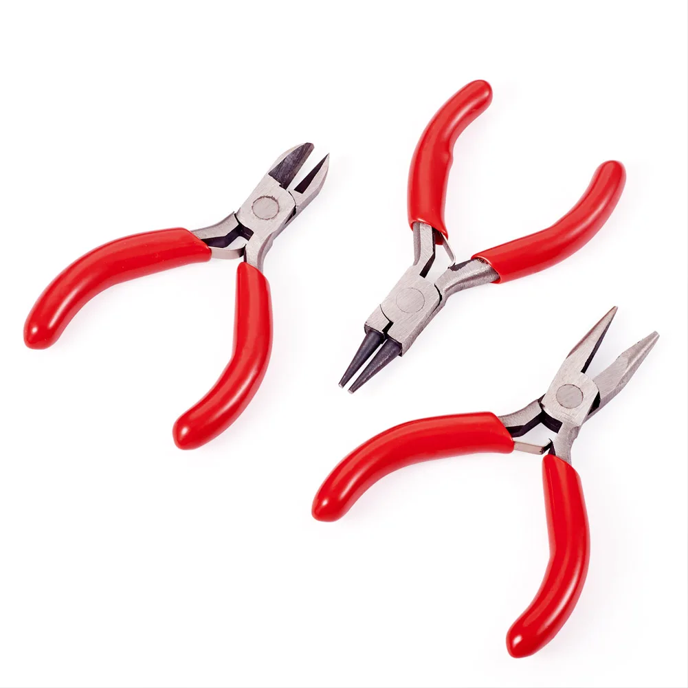 3Pcs Mini Jewlery Pliers Set Carbon Steel Round Nose Cutting Wire Plier Kit For Handcraft Beading DIY Jewelry Making