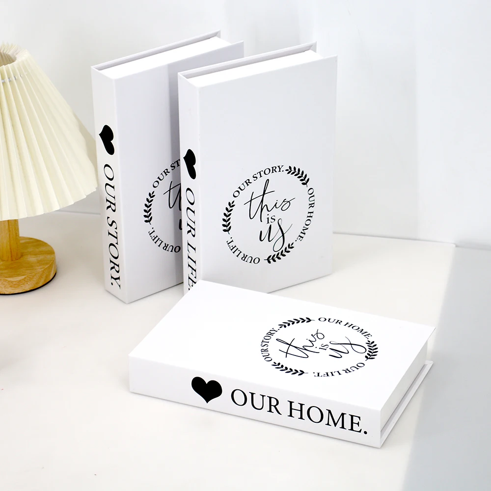 3pcs/Set Modern Fake Books Decoration White Color Simulation Book Home Decor Club Hotel Model Living Room Props Books Decor