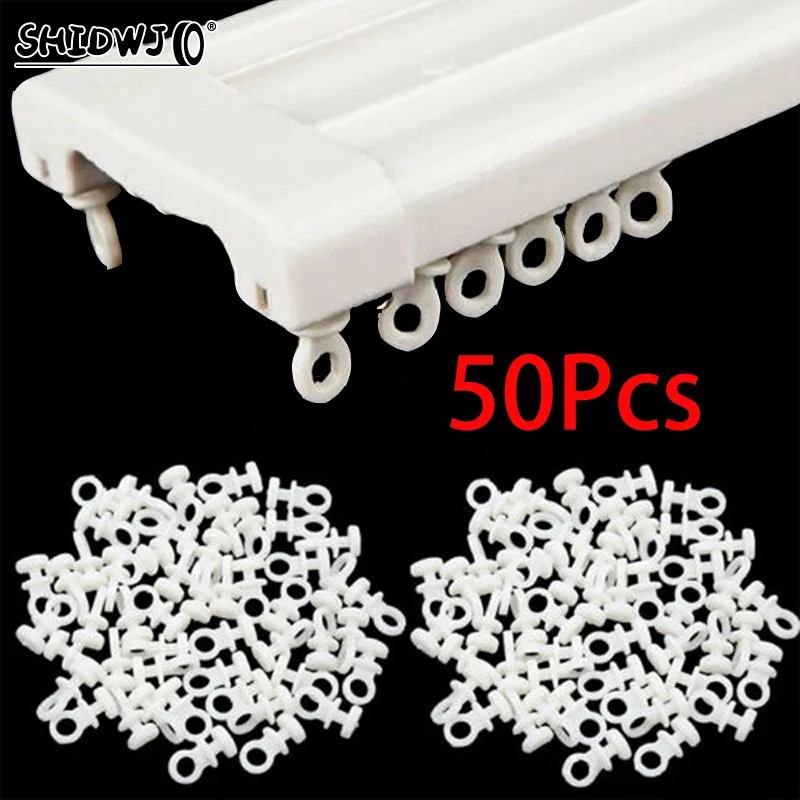 50pcs Universal Plastic Curtain Track Hooks Runner Fit Replacement Accessories For Camper Van Motorhome Caravan Boat