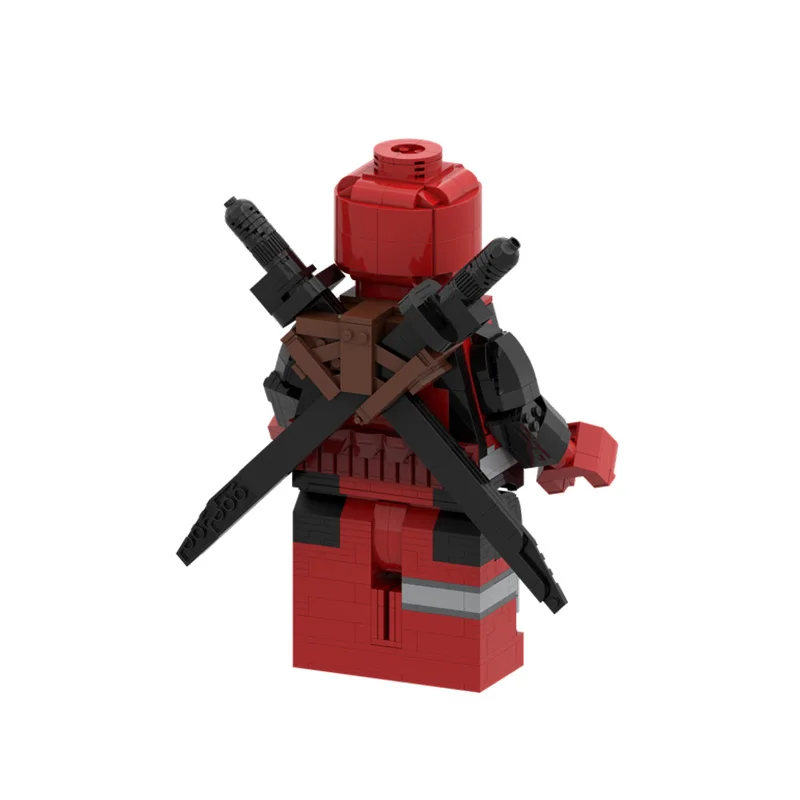 1045 PCS Brickheadz Style Up-Scaled Block Figurine (Red Mercenary Style) MOC Customize Modular Building DIY Toy Christmas Gift
