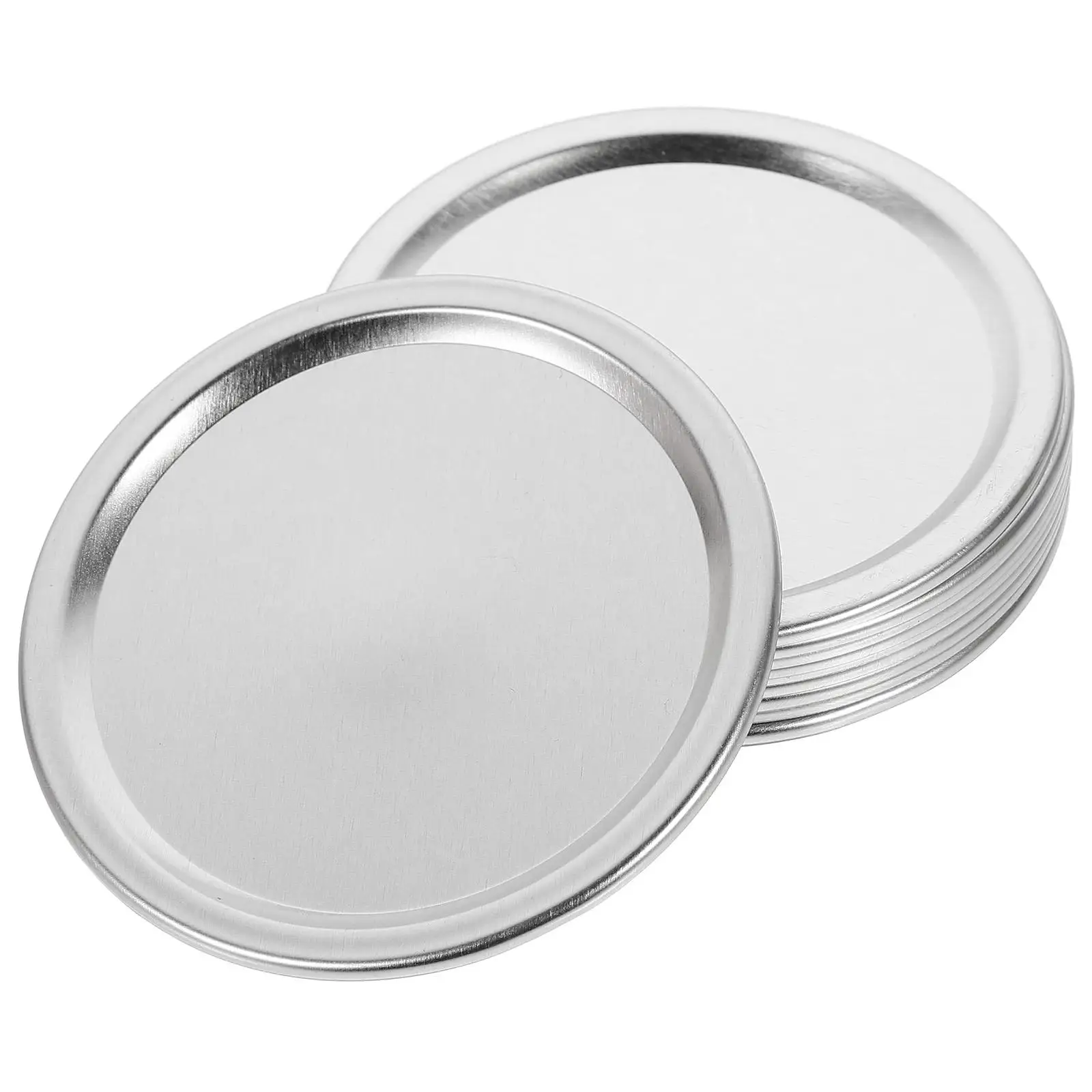 

20pcs Metal Cover Sheets Wide Mouth Jar Caps 86mm Silver Leak Proof Canning Lids Kitchen Storage Food Drink Preservation