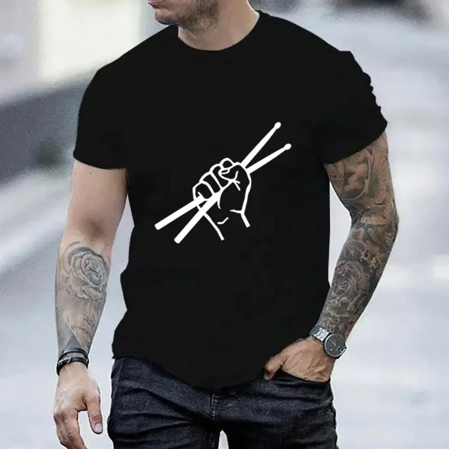 

Мужская футболка унисекс, футболка с барабанщиками, футболки с графическим рисунком, летние футболки с короткими рукавами, уличная одежда в стиле Харадзюку, женская одежда