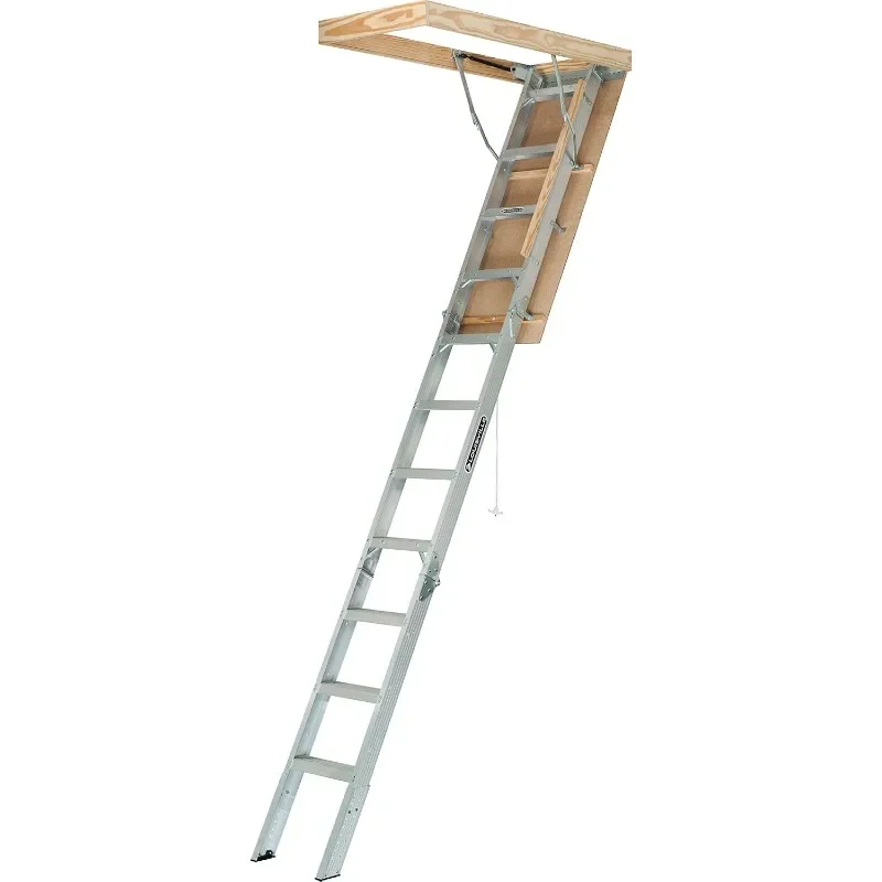 Louisville Ladder AA2210 Elite Aluminum Attic Ladder, 375 Pound Load Capacity, 22-1/2 x 54