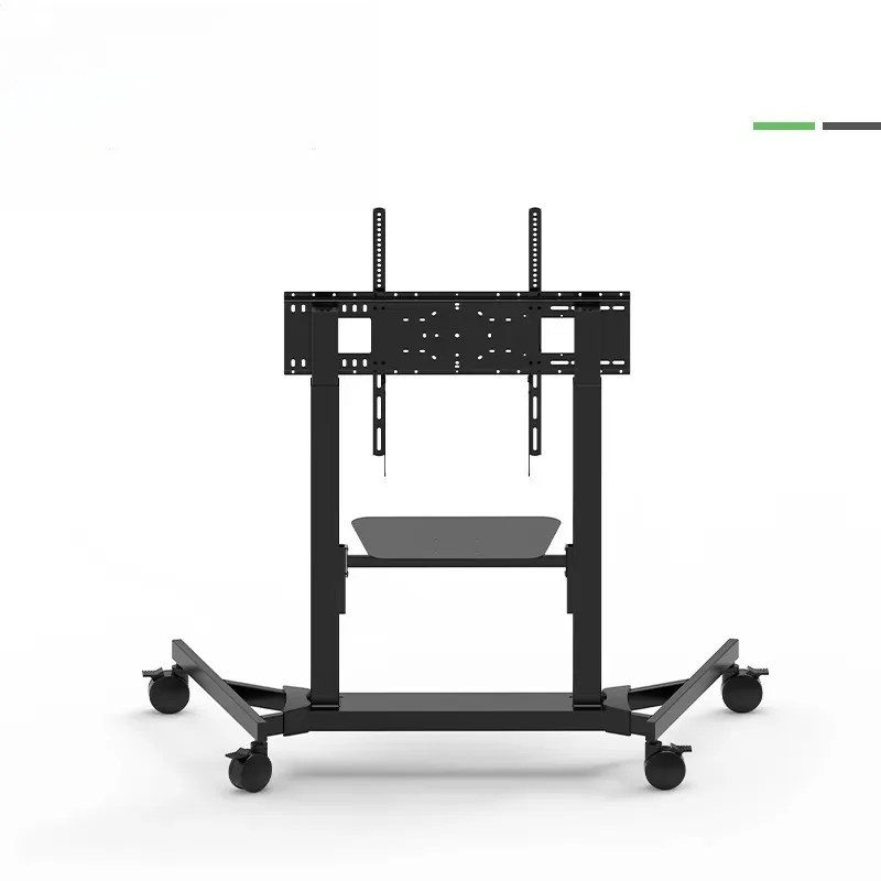 2BRF2A Modern Electric Height Adjustable TV Lift Portable Mobile TV Trolley Cart Pedestal Stand with Wheels Rotate 360 Degree