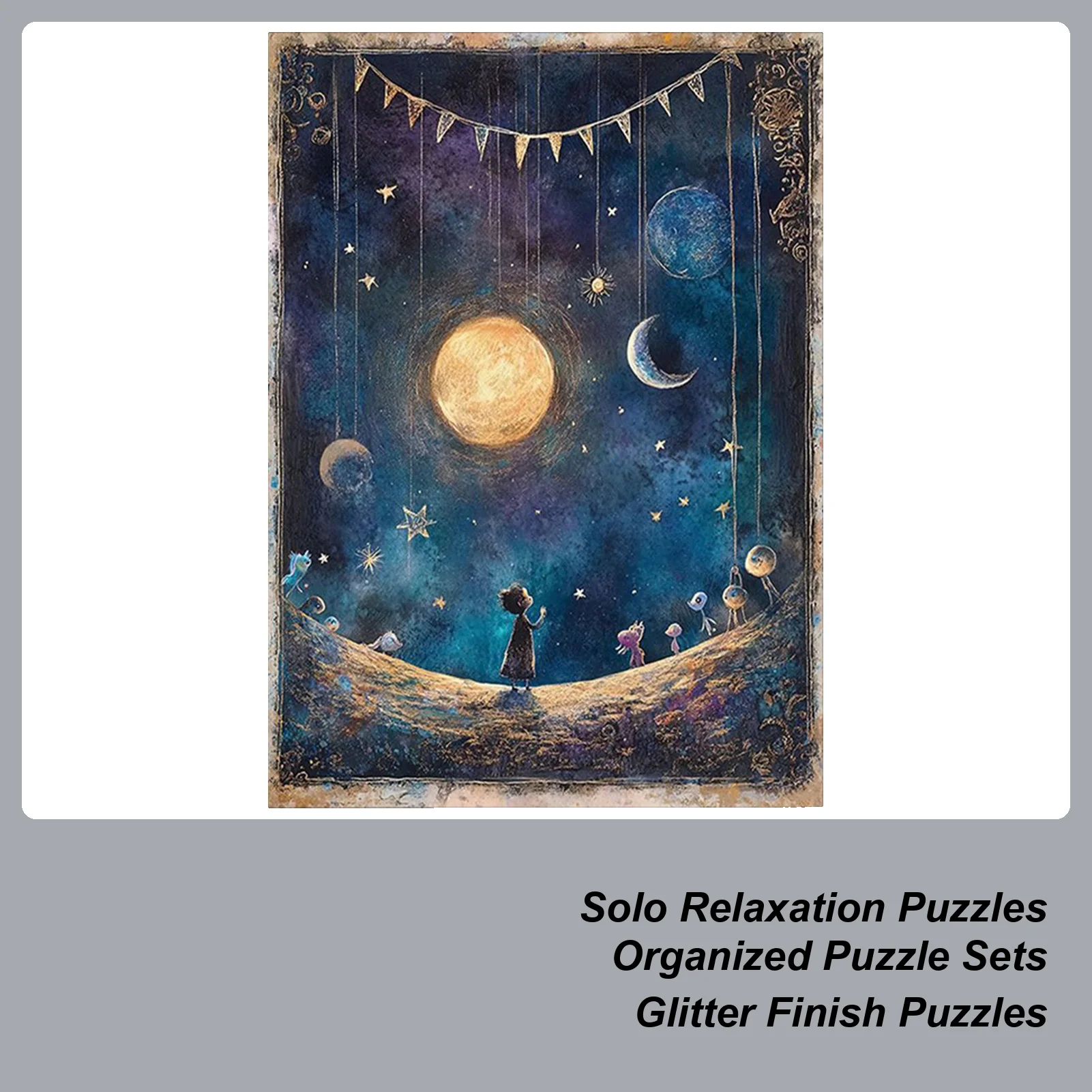 

Starry Sky Puzzle 27.5 X 20 Inch 1000 Pieces Fun Glitter Toys Glitter Puzzle Set For Kids Adults Family Work Offices School