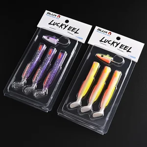 Blux-Happy Sandeel Fishing Lure, Soft Live Eel, Paddle Tail, Jig Head Hook, Vinyl Vibration, Artificial Bait, Salt Water Gear, 11cm, 17g 12 Main Sales Vinyl Breed Fishing - №4