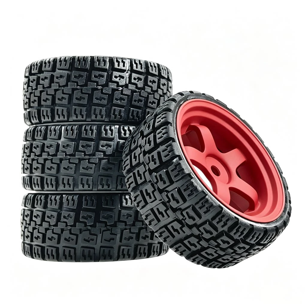 1/14 RC Rallye-Auto Vormontiertes Gummireifen-Set Kompatibel mit Tamiya M Chassis M01~M08 M/MF/MB/XM MJX 14303 14304 L4 RC On-Road