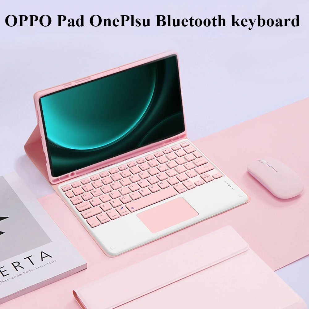 

Кожаный чехол для планшета с клавиатурой для Oppo Pad Air 10,36 Air 2 Pad 2 Oneplus Go Bluetooth-клавиатура, слот для ручки, защитный чехол