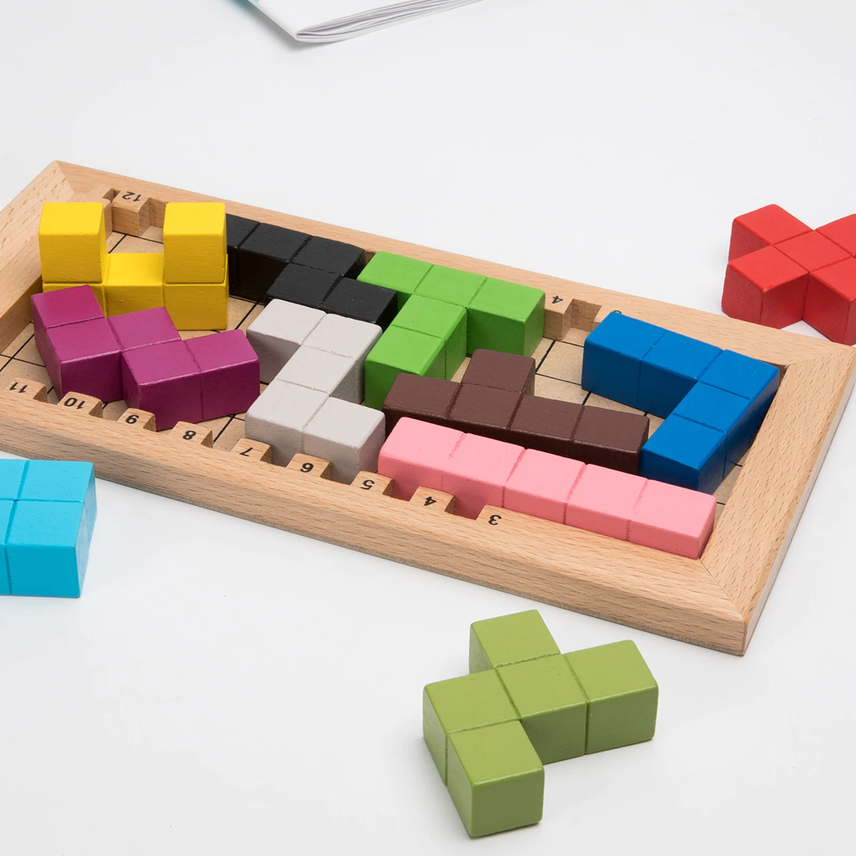 ตัวต่อไม้เสริมพัฒนาการเด็ก เกมฝึกสมอง ฝึกตรรกะ ของเล่นเสริมทักษะการคิด ปริศนาเพนโทมิโน